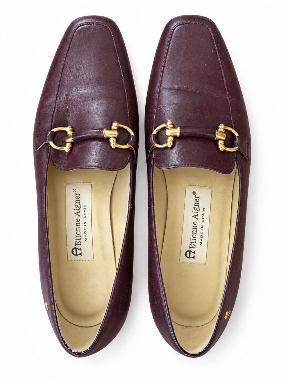 Etienne Aigner Carrington Burgundy Leather Horsebit Loafers 7W